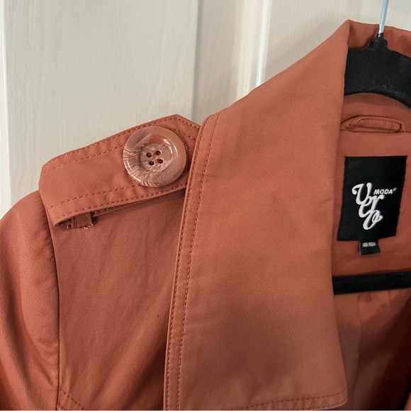 Vera Moda button down orange-brown trench coat. 160/80A - fits like Xsmall-Small - Picture 7 of 10